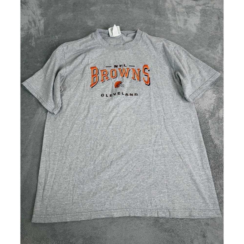 Vintage 90s Cleveland Browns NFL Short Sleeve T Shirt Men's Size Large Gray